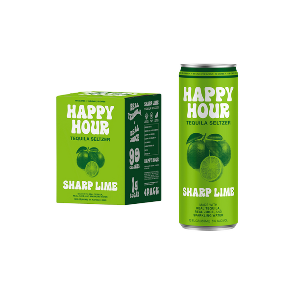 Happy Hour Sharp Lime Tequila Seltzer 4 Pack